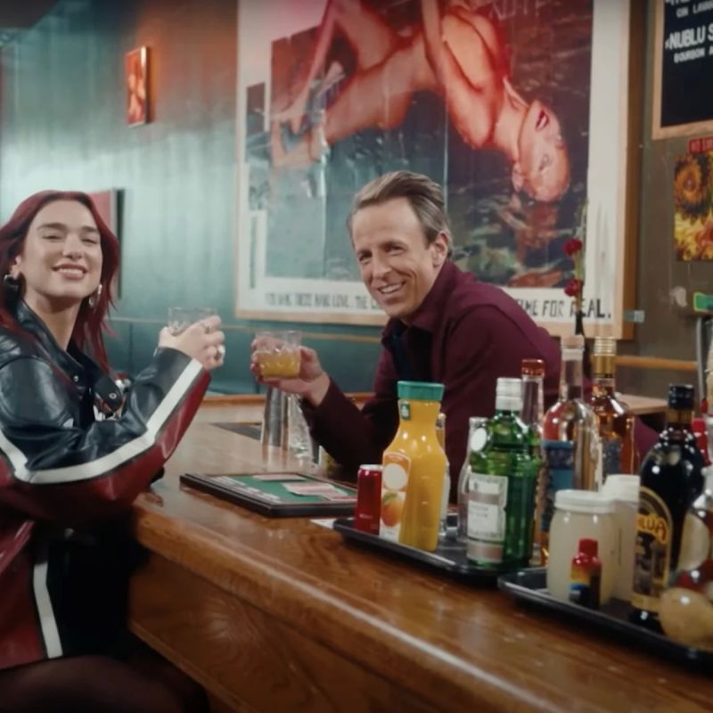 Dua Lipa and Seth Meyers go day drinking with deeply abhorrent cocktails