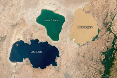 A Trio Of Yellow, Green, And Blue Lakes In Ethiopia Stuns In A Striking Satellite Image